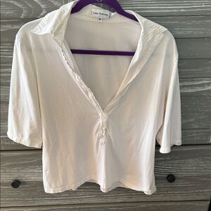 Anne Fontaine Cream Button Down Shirt